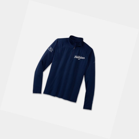 Capispalla Uomo Brooks Dash 1/2 Zip Blu Marino | KYRDWH-874