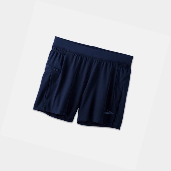 Pantaloni Uomo Brooks Sherpa 5" 2-in-1 Blu Marino | DTHYUE-160
