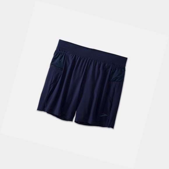 Pantaloni Uomo Brooks Sherpa 7" 2-in-1 Blu Marino | XLIAFK-047