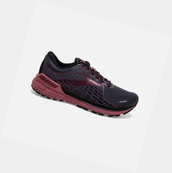 Scarpe Running Strada Donna Brooks Adrenaline GTS 21 Nere | FQBKDP-907