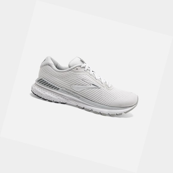 Scarpe Running Strada Donna Brooks Adrenaline GTS 20 Bianche Grigie Argento | YZFTKA-436