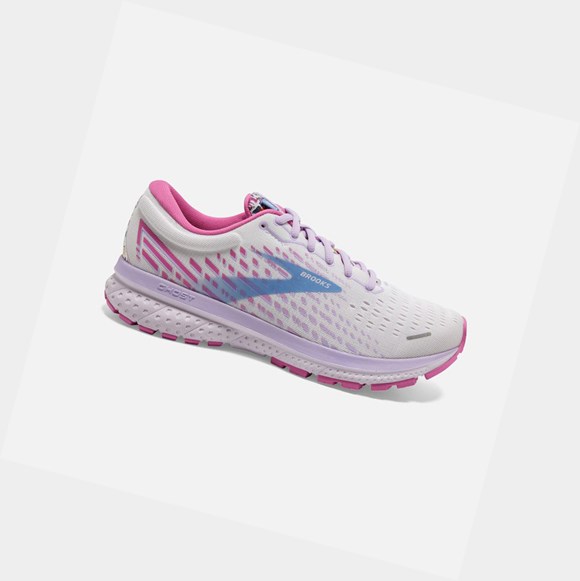 Scarpe Running Strada Donna Brooks Ghost 13 Bianche Rosa | ZTRIVX-531