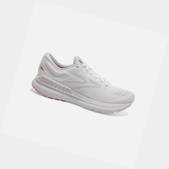 Scarpe Running Strada Donna Brooks Glycerin GTS 19 White-Pink / Luna Rock | VEFLUP-307