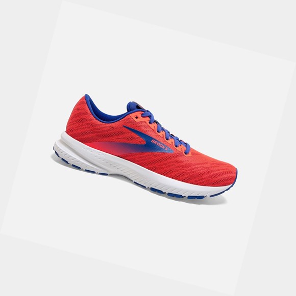 Scarpe Running Strada Donna Brooks Launch 7 Corallo Bordeaux Blu | CTPFXH-165