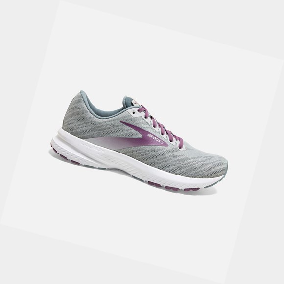 Scarpe Running Strada Donna Brooks Launch 7 Antarctica / Lead / Grape | CYOXQG-376
