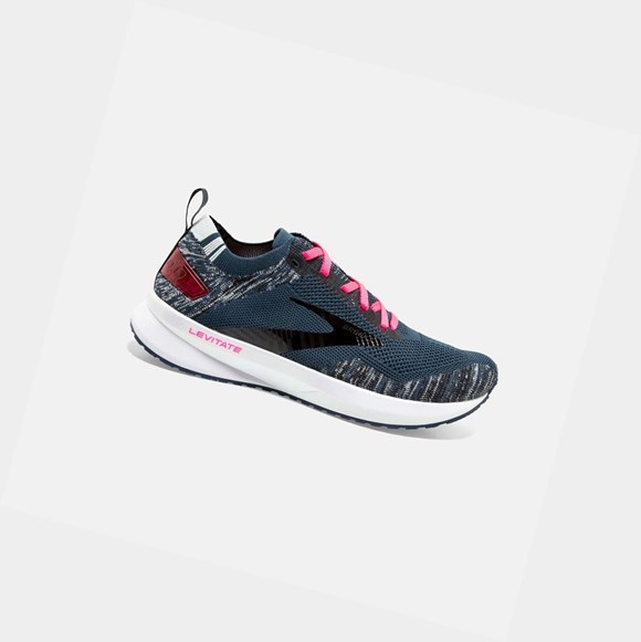 Scarpe Running Strada Donna Brooks Levitate 4 Blu Marino Nere Rosa | JNZOGF-158