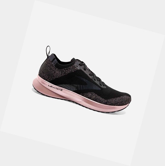 Scarpe Running Strada Donna Brooks Levitate 4 Nere Rosa Oro | OLCSME-207