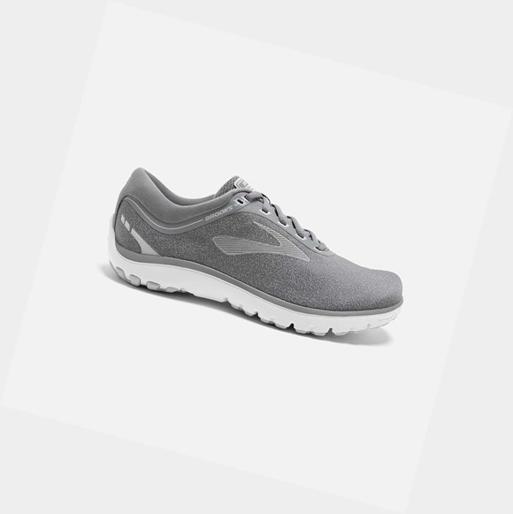 Scarpe Running Strada Donna Brooks PureFlow 7 Grigie Bianche | FXLMBV-024