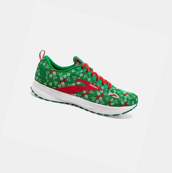 Scarpe Running Strada Donna Brooks Revel 4 Verdi Rosse Bianche | BQTWNE-130
