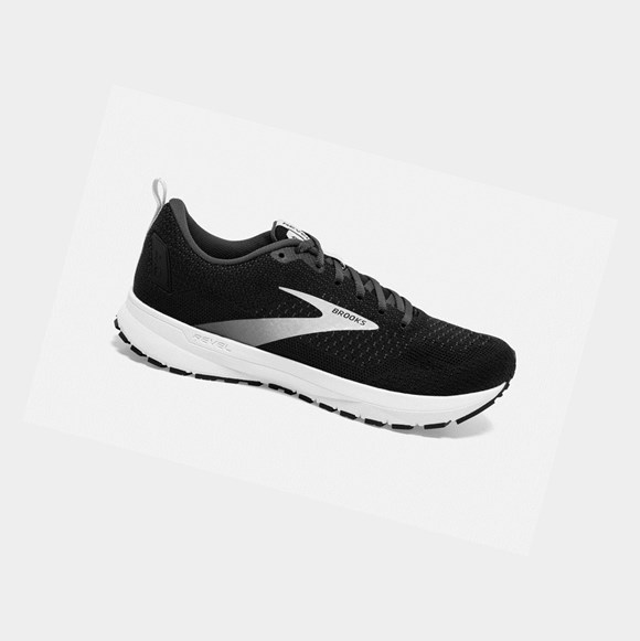 Scarpe Running Strada Donna Brooks Revel 4 Nere Argento | LKUPDS-654