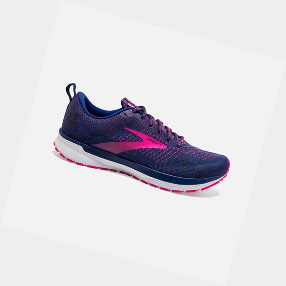 Scarpe Running Strada Donna Brooks Revel 4 Blu Rosa | MKIUBP-953