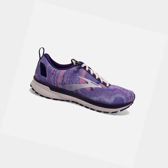 Scarpe Running Strada Donna Brooks Revel 4 Viola Nere | QPNRDG-571