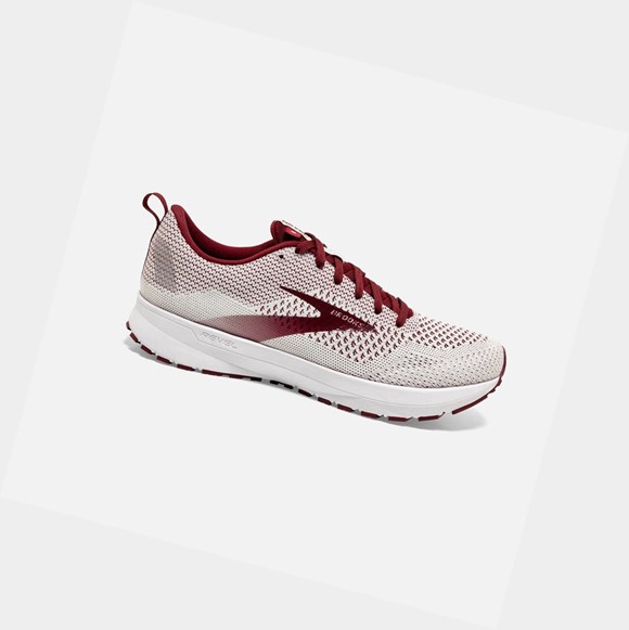 Scarpe Running Strada Donna Brooks Revel 4 Bianche Bordeaux | VAXUOC-824