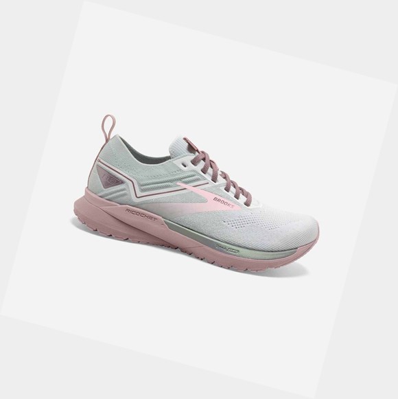 Scarpe Running Strada Donna Brooks Ricochet 3 Bianche Rosa | TIARPZ-748
