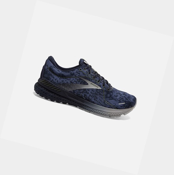 Scarpe Running Strada Uomo Brooks Adrenaline GTS 21 Blu Marino Grigie | GHZQUA-297