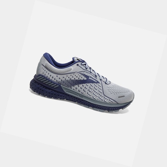 Scarpe Running Strada Uomo Brooks Adrenaline GTS 21 Grigie Corallo | HIVDST-410