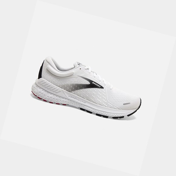 Scarpe Running Strada Uomo Brooks Adrenaline GTS 21 Bianche Nere Rosse | JQUGCI-072