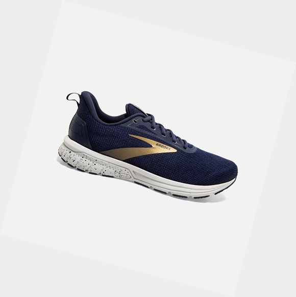 Scarpe Running Strada Uomo Brooks Anthem 3 Blu Marino Grigie Oro | LMVOAN-804