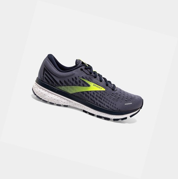 Scarpe Running Strada Uomo Brooks Ghost 13 Grigie Blu Marino | LDWUIF-320