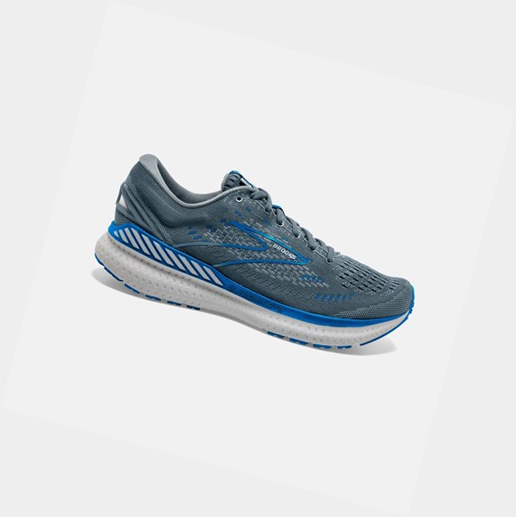 Scarpe Running Strada Uomo Brooks Glycerin GTS 19 Grigie Blu Scuro | RNAUHB-984