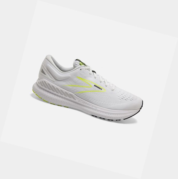 Scarpe Running Strada Uomo Brooks Glycerin GTS 19 Bianche Nere | SMVZOC-075