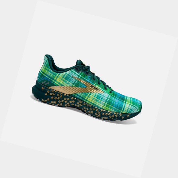 Scarpe Running Strada Uomo Brooks Launch 8 Verdi Oro Corallo | NEMPUF-156