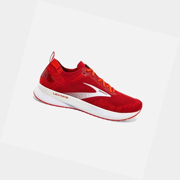 Scarpe Running Strada Uomo Brooks Levitate 4 Rosse Bianche | AETWBC-083