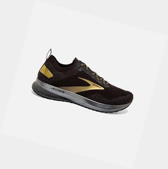 Scarpe Running Strada Uomo Brooks Levitate 4 Nere Oro | YFPAET-206