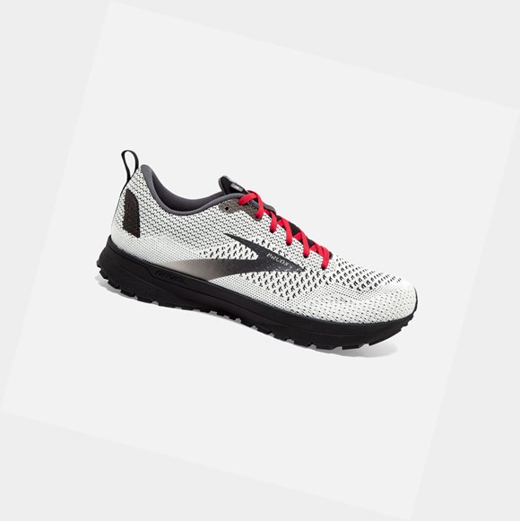 Scarpe Running Strada Uomo Brooks Revel 4 Bianche Nere Rosse | LWPUDV-032