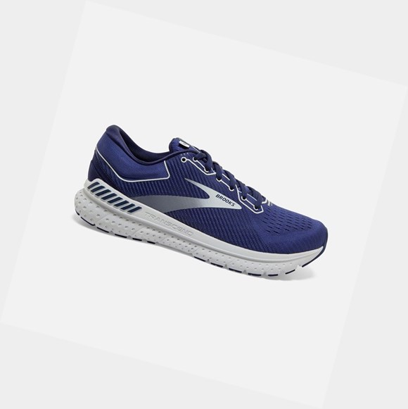 Scarpe Running Strada Uomo Brooks Transcend 7 Corallo Grigie Blu Marino | WJADRU-674