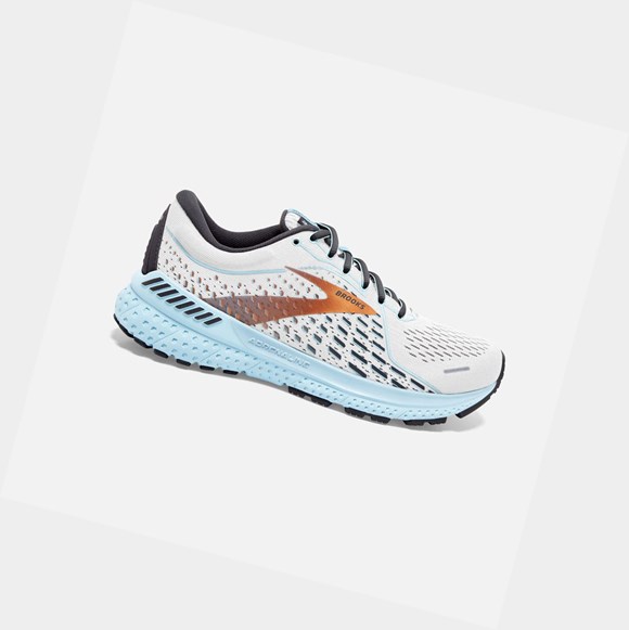 Scarpe da Passeggio Donna Brooks Adrenaline GTS 21 Bianche Blu Chiaro | JVBIYO-249