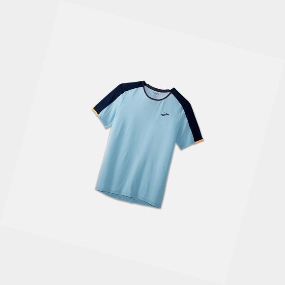 Top Uomo Brooks Atmosphere Sleeve Blu Marino Arancioni | DRYNQF-015