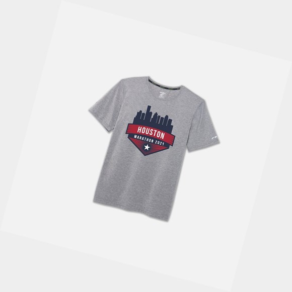 Top Uomo Brooks Distance Grafica Sleeve Heather Ash / Capsule | RMLKNC-530