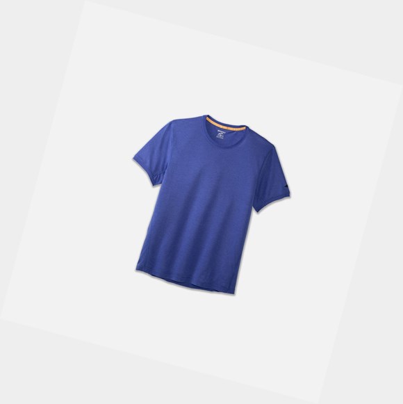 Top Uomo Brooks Distance Sleeve Blu | TFQUAL-520