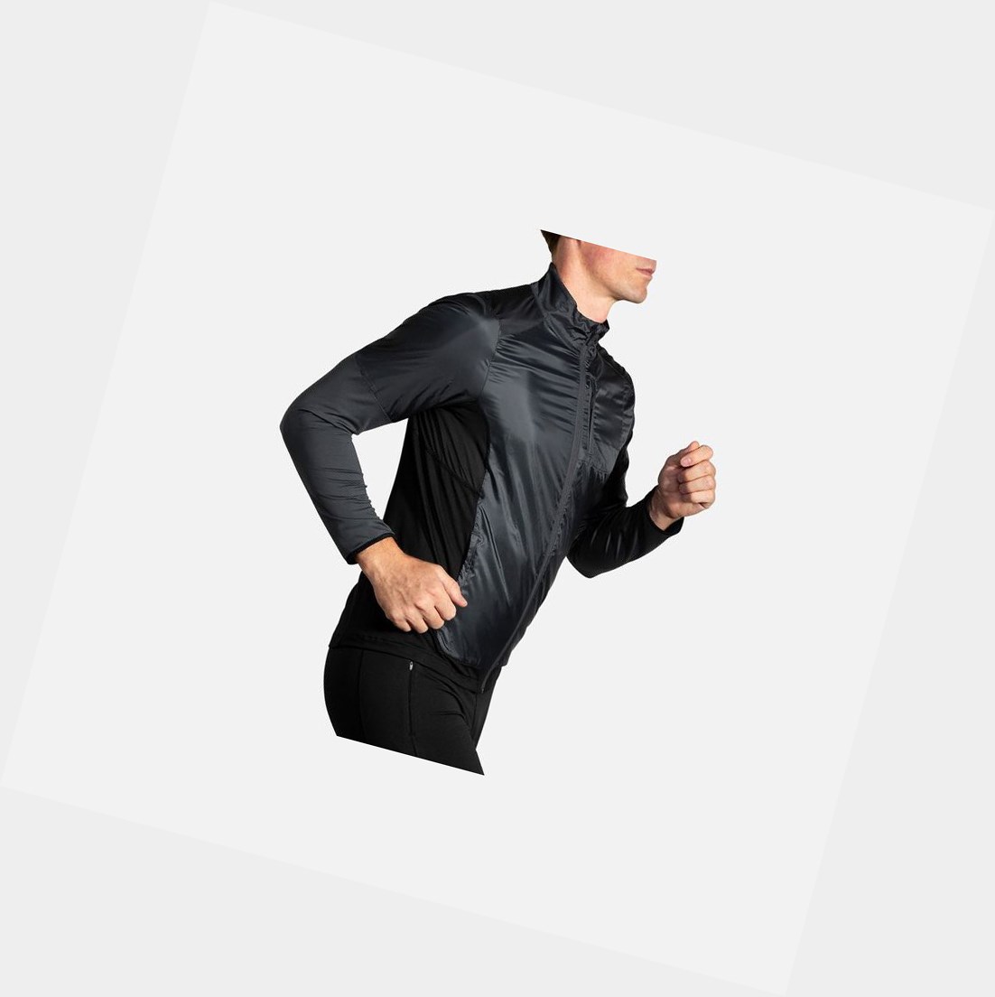Capispalla Uomo Brooks Fusion Ibrido Nere | FXPYIK-352