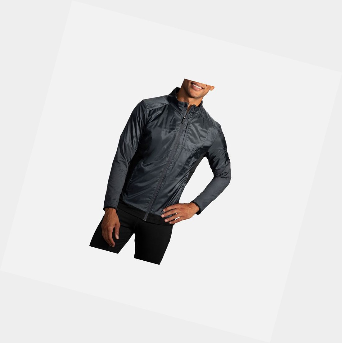 Capispalla Uomo Brooks Fusion Ibrido Nere | FXPYIK-352