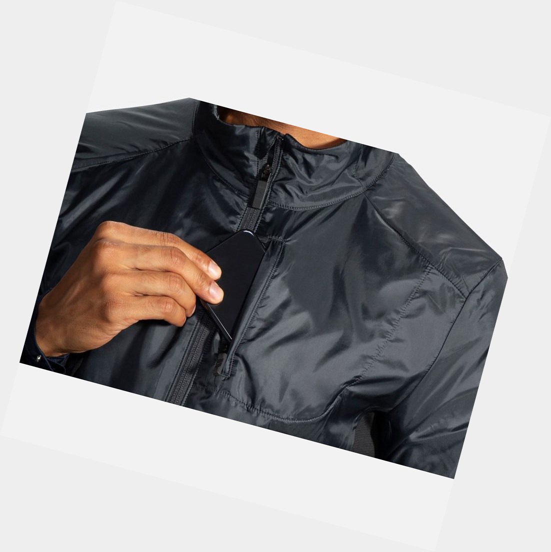 Capispalla Uomo Brooks Fusion Ibrido Nere | FXPYIK-352