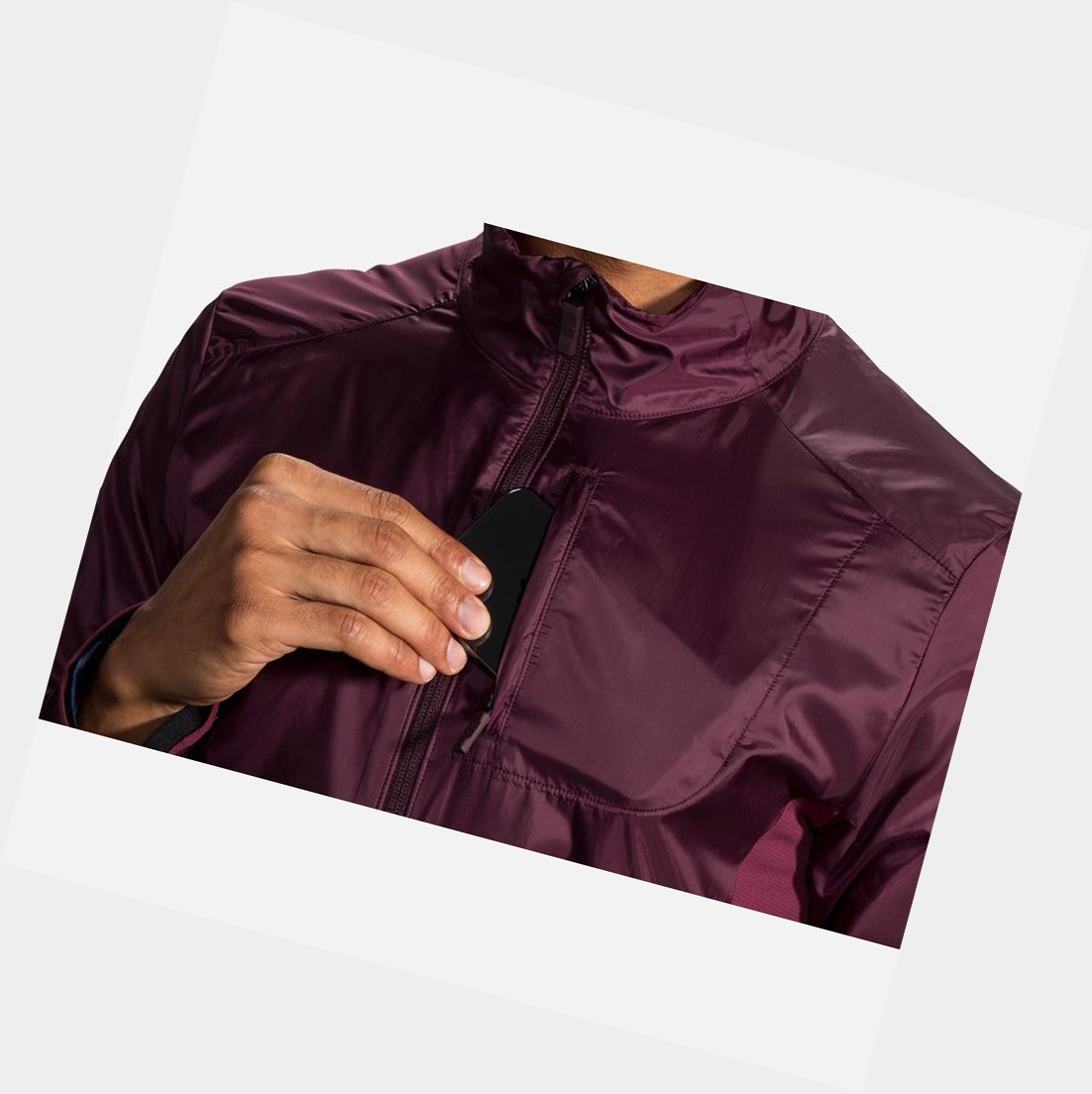 Capispalla Uomo Brooks Fusion Ibrido Sangria / Merlot | XWIBLQ-906