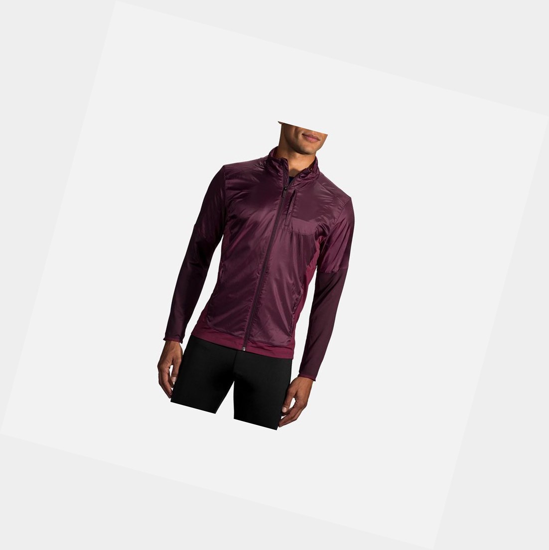 Capispalla Uomo Brooks Fusion Ibrido Sangria / Merlot | XWIBLQ-906