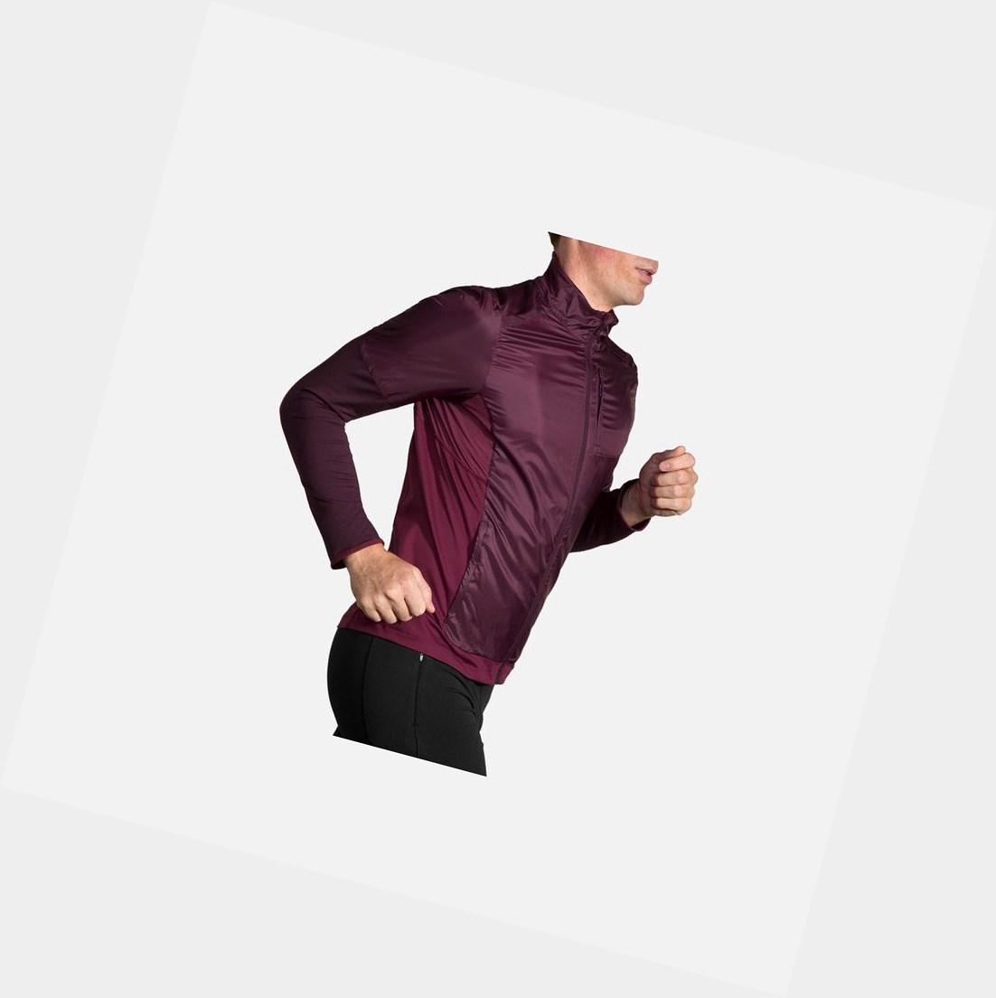 Capispalla Uomo Brooks Fusion Ibrido Sangria / Merlot | XWIBLQ-906