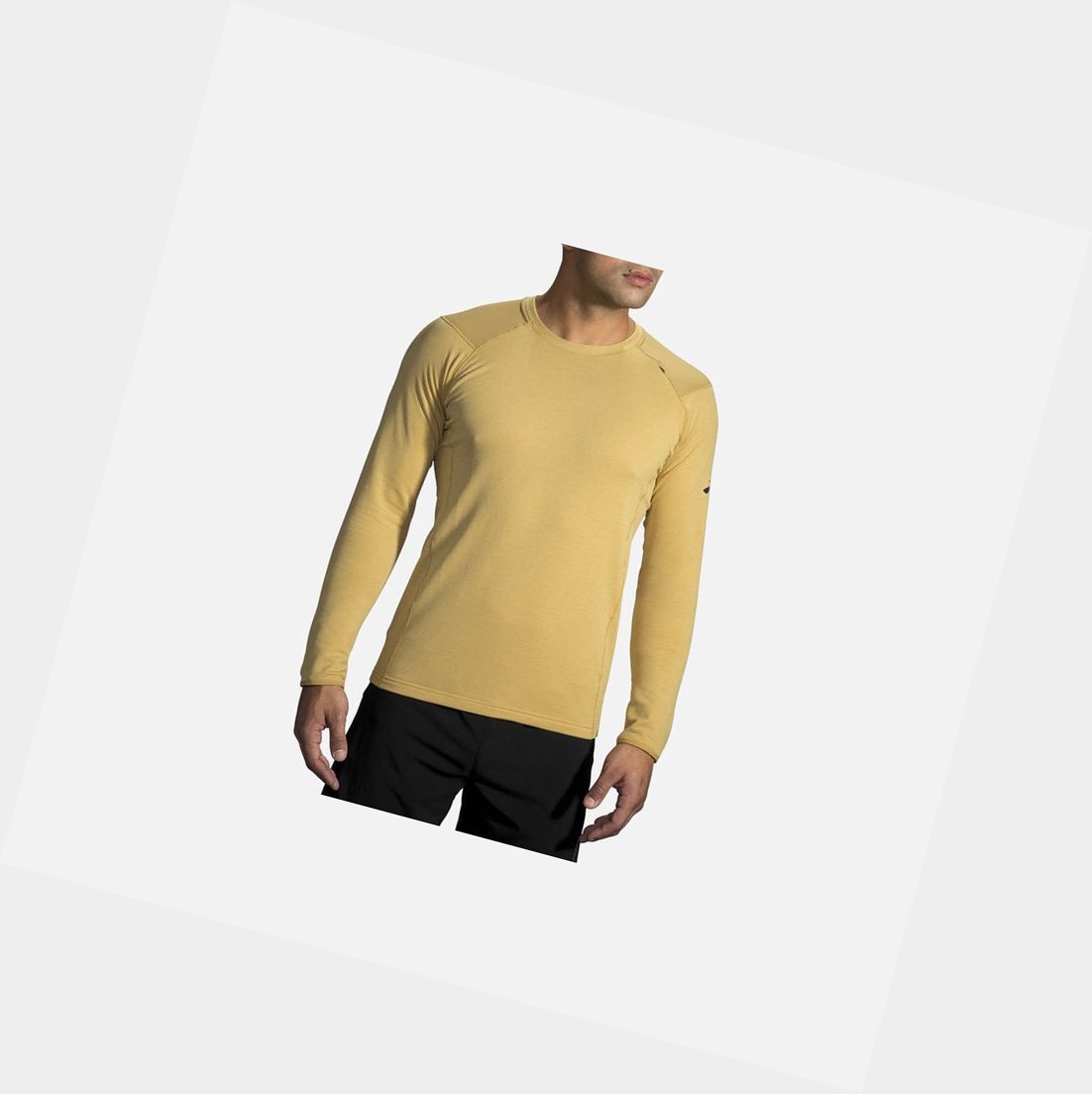 Capispalla Uomo Brooks Notch Thermal Long Sleeve Heather Desert / Desert | NVYHKP-192