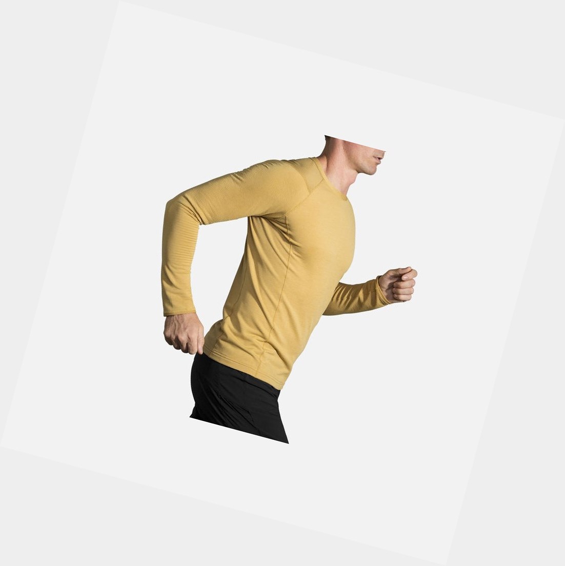 Capispalla Uomo Brooks Notch Thermal Long Sleeve Heather Desert / Desert | NVYHKP-192