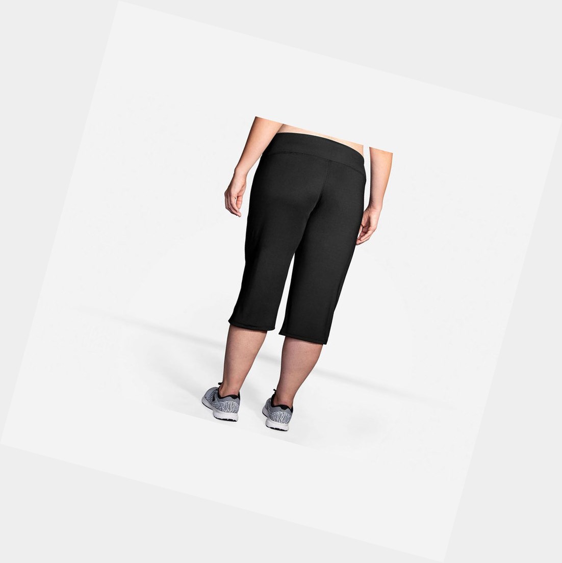 Pantaloni Donna Brooks Venture Capri Nere | SFDAKP-439