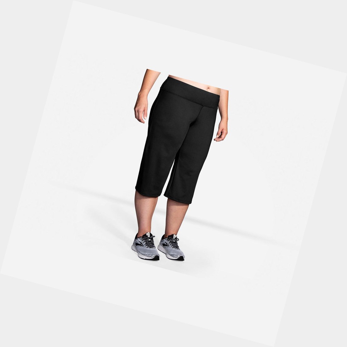 Pantaloni Donna Brooks Venture Capri Nere | SFDAKP-439