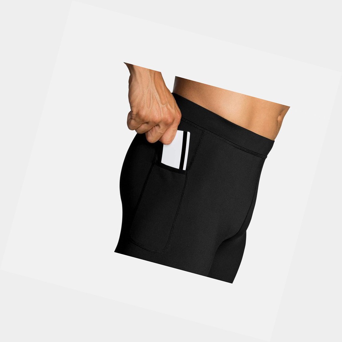 Pantaloni Uomo Brooks Source Tight Nere | PLSRVK-598
