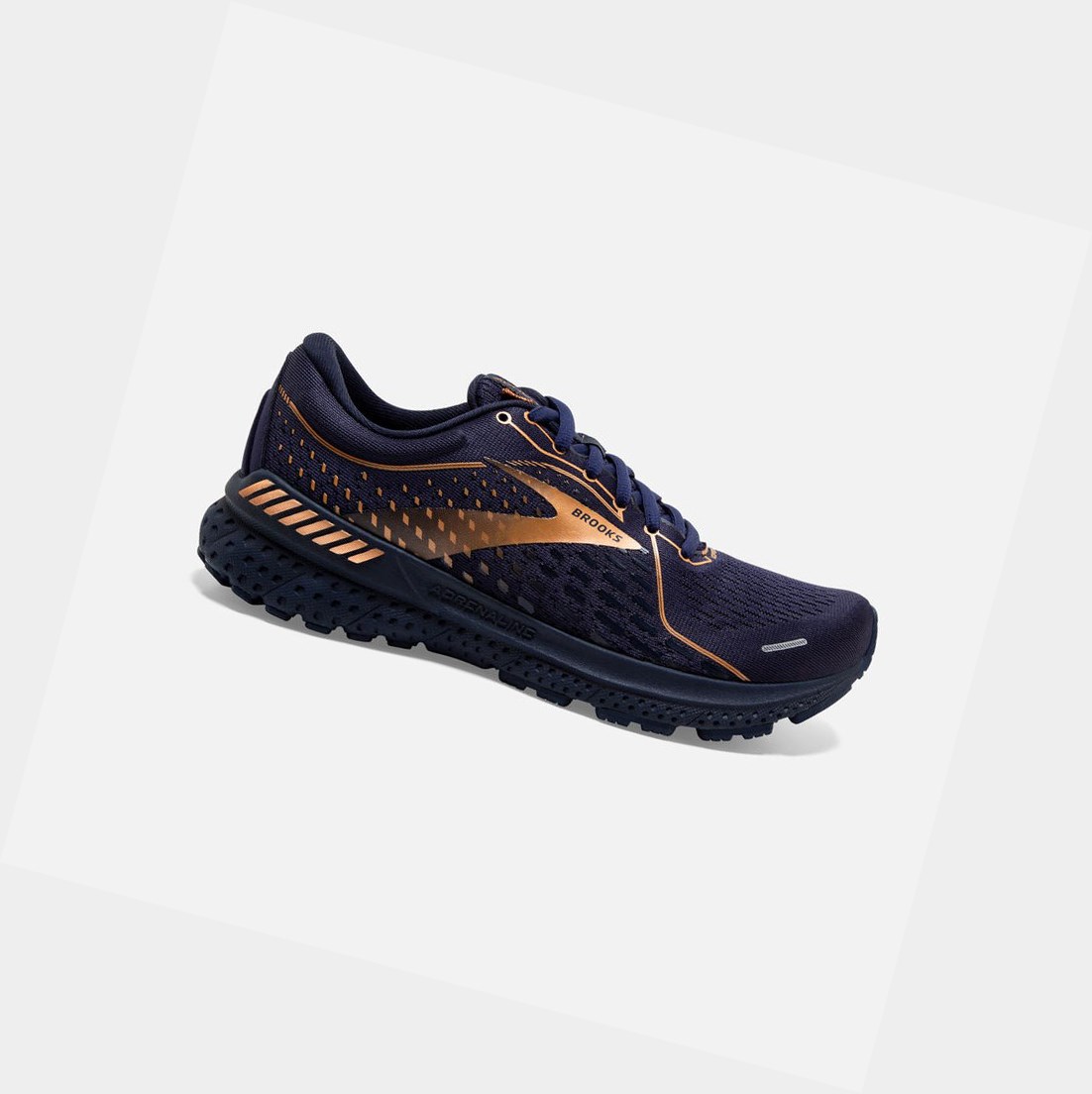 Scarpe Running Strada Donna Brooks Adrenaline GTS 21 Blu Marino Nere Rame | HGSTFY-579