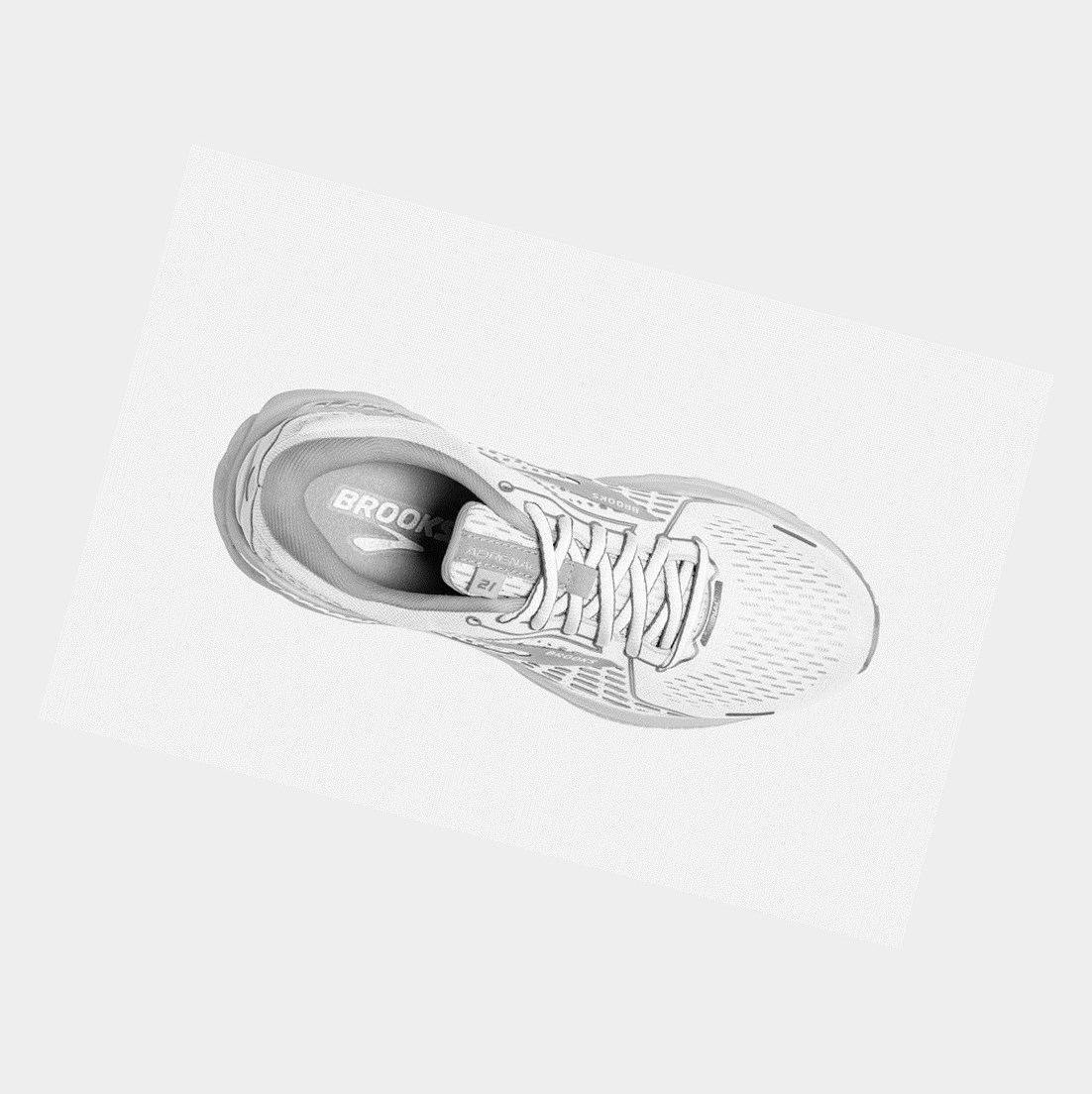 Scarpe Running Strada Donna Brooks Adrenaline GTS 21 Bianche Grigie Argento | MXWQRK-836