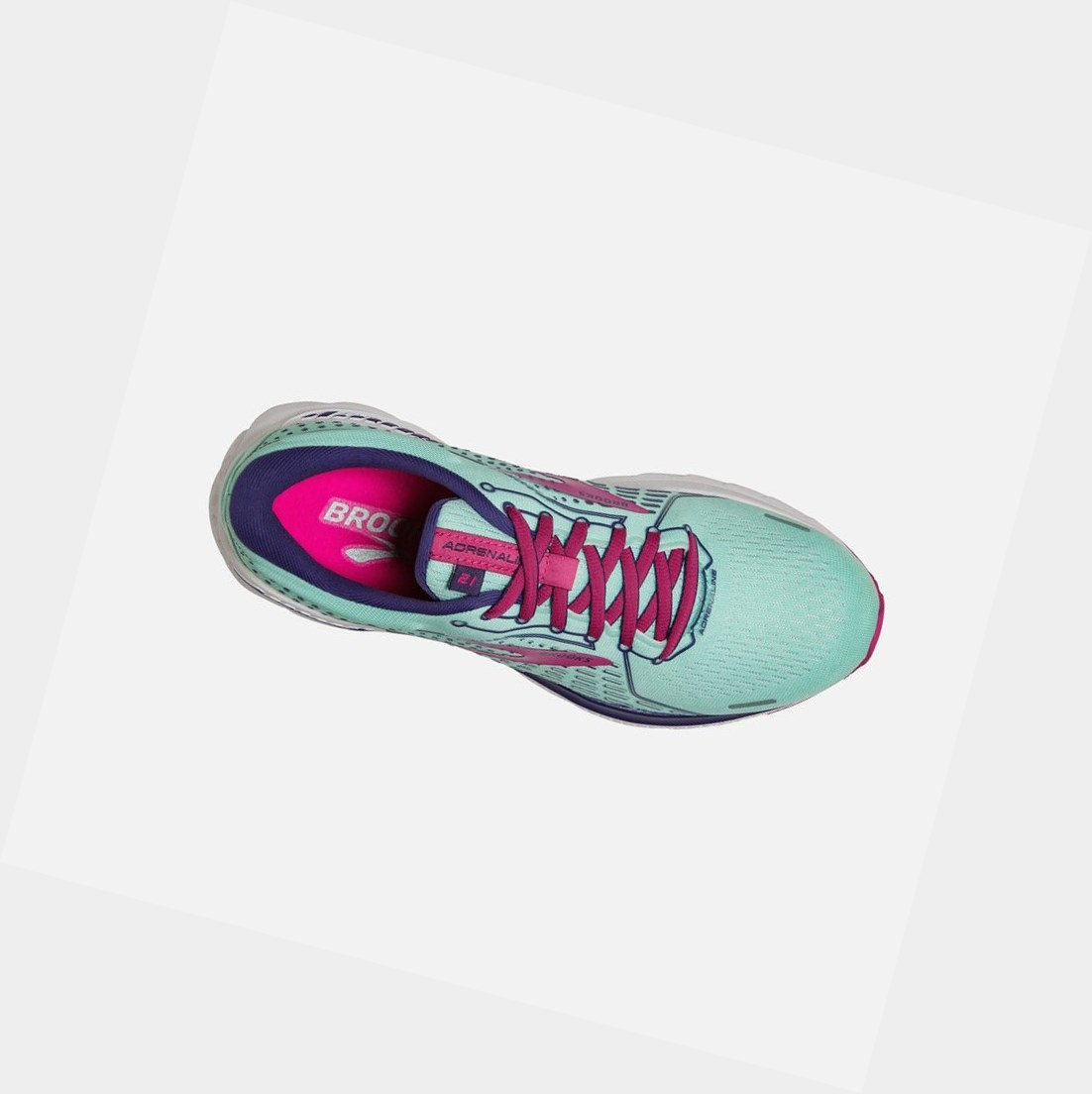 Scarpe Running Strada Donna Brooks Adrenaline GTS 21 Blu Marino Blu Fucsia | OYZDQT-429