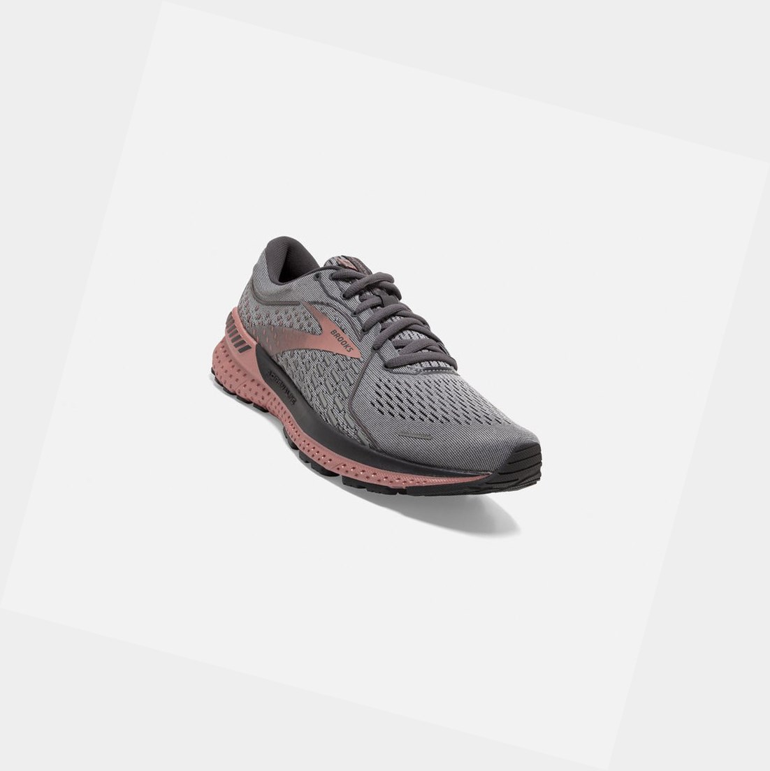 Scarpe Running Strada Donna Brooks Adrenaline GTS 21 Grigie Nere Rosa Oro | WLTYUA-327