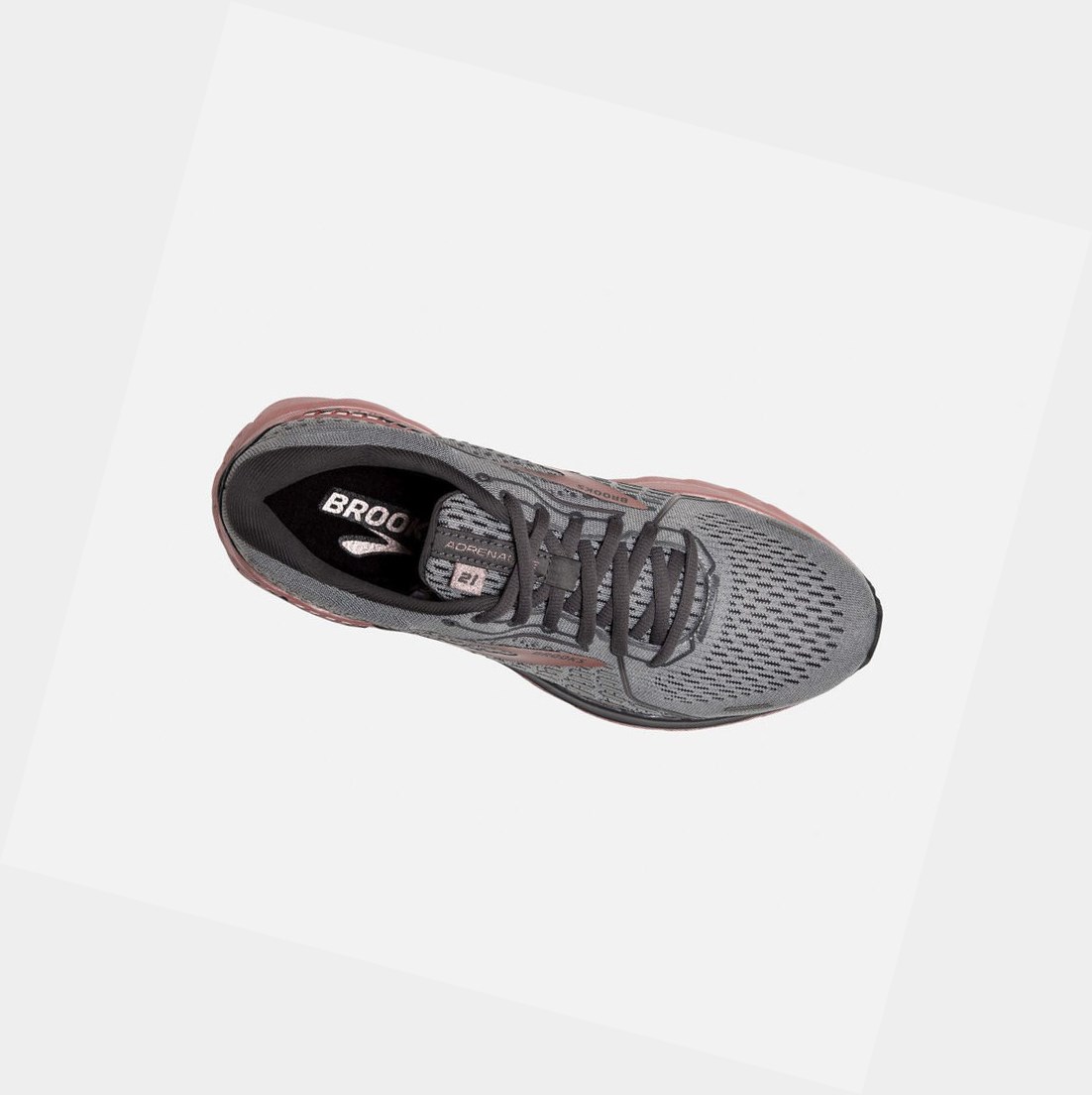 Scarpe Running Strada Donna Brooks Adrenaline GTS 21 Grigie Nere Rosa Oro | WLTYUA-327